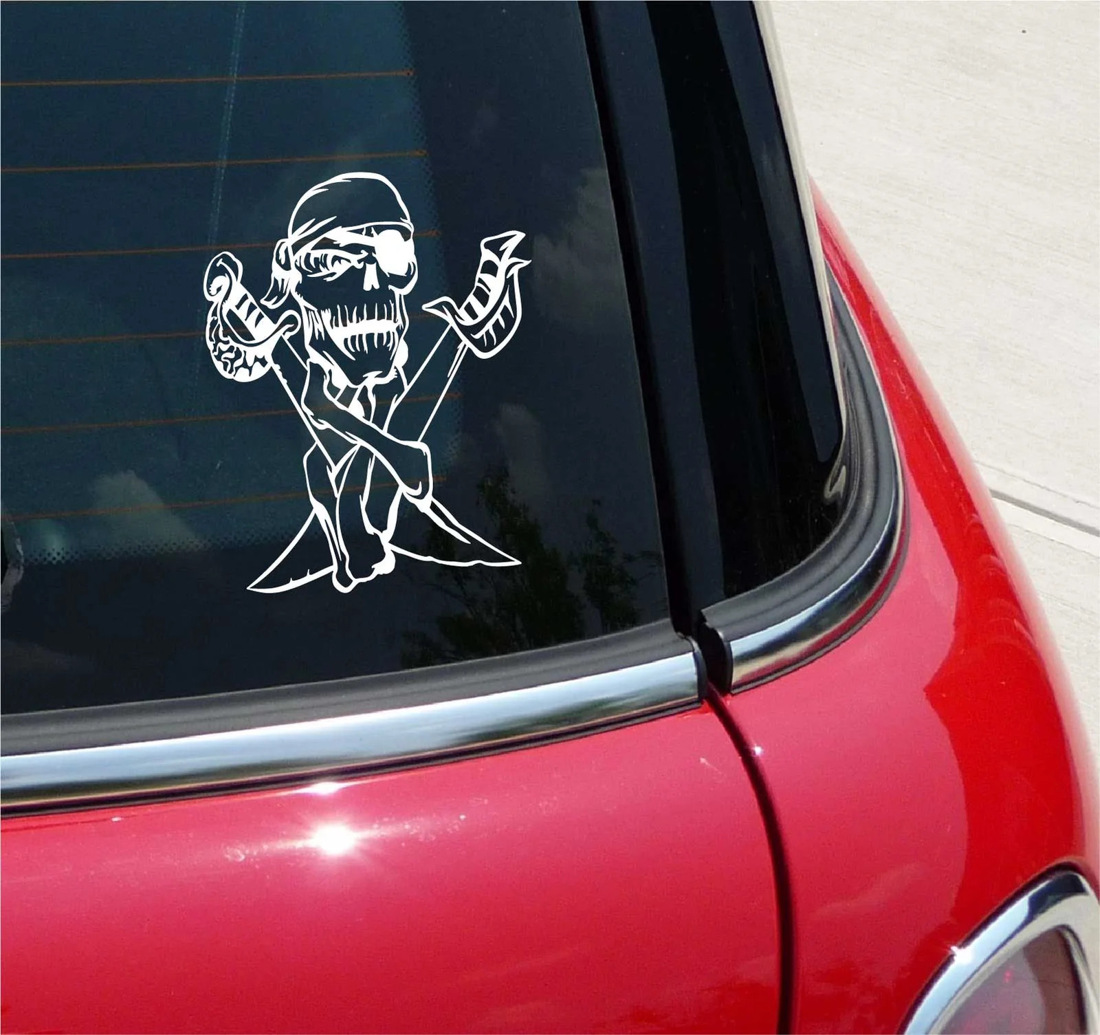 PIRATE SKULL PIRATES BUCCANEER GRAPHIC DECAL STICKER ART CAR WALL