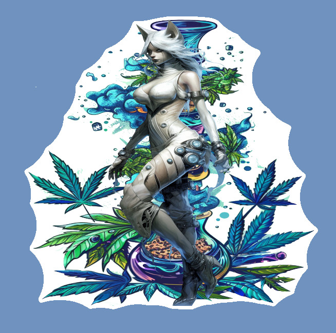 Anime Weatherproof Marijuana Vinyl Sticker Stoner Weed Cannabis Laptop 420