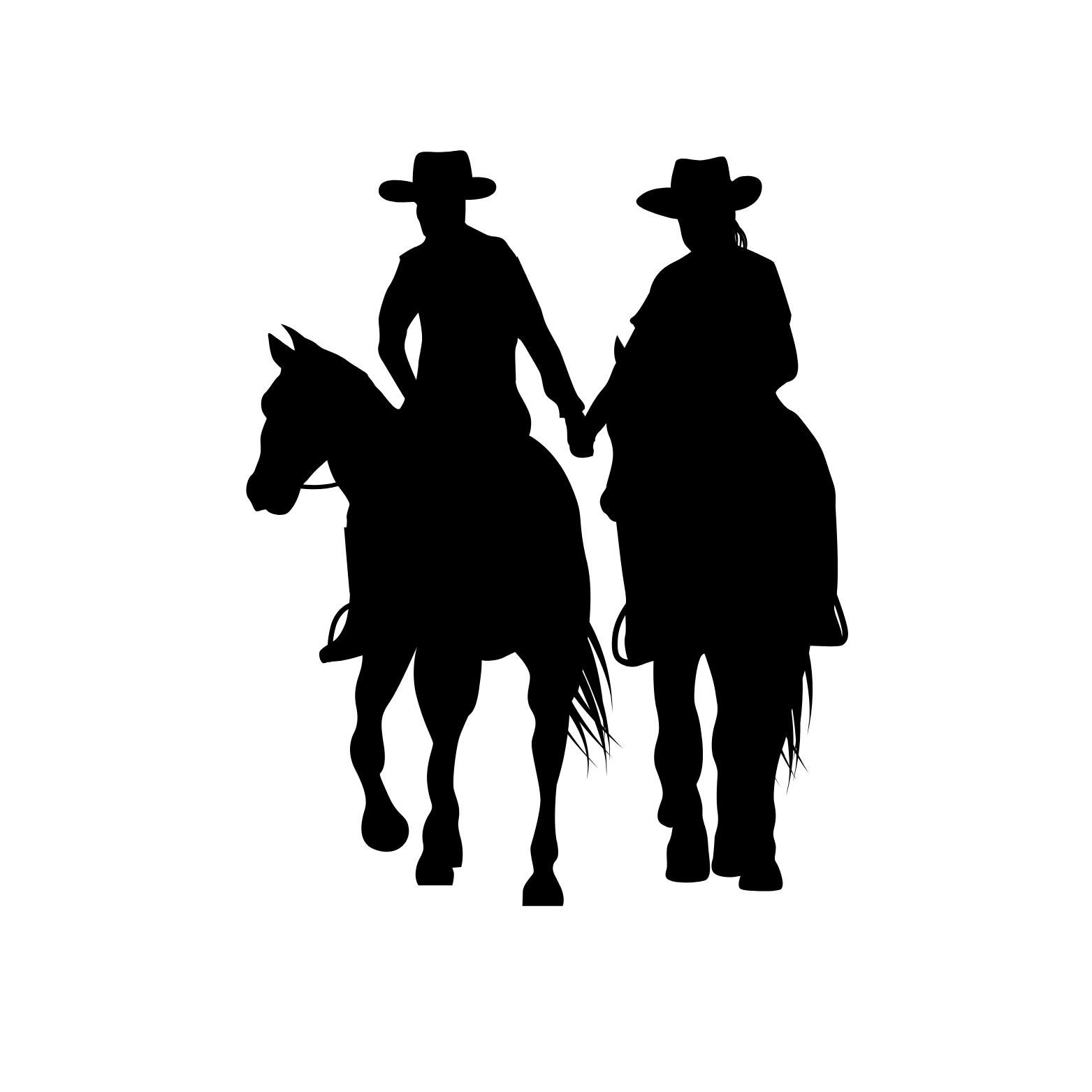 Cowboy Couple on Horses Die Cut Glossy Fridge Magnet