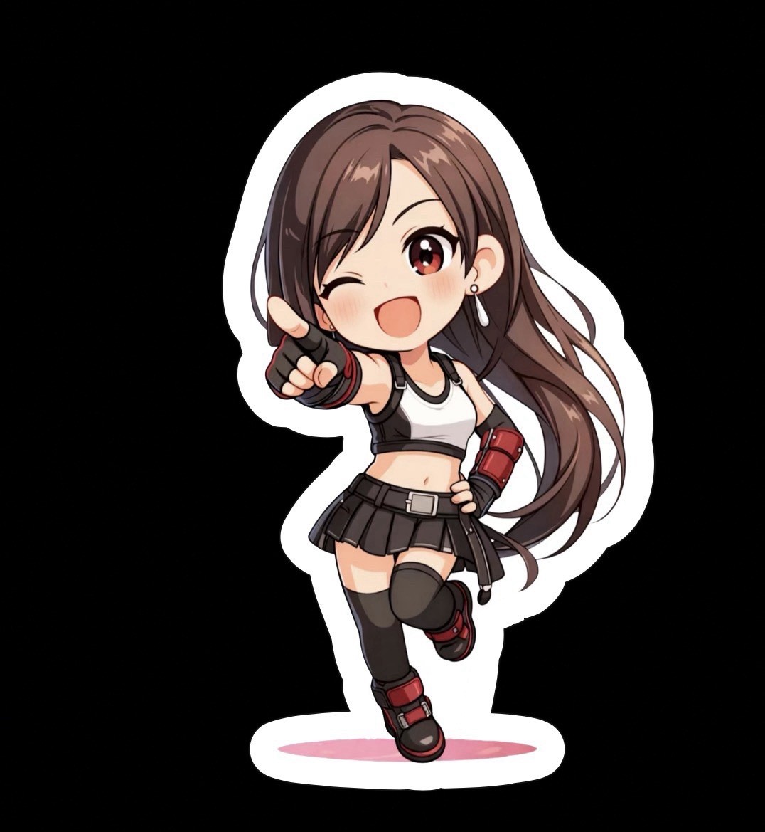 Tifa Hartlock, Final Fantasy 7, FF7, FFVII, Glossy Vinyl sticker, Decal