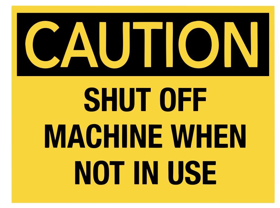 Caution Turn Off Machine Safety Sign Sticker Decal Label D7321
