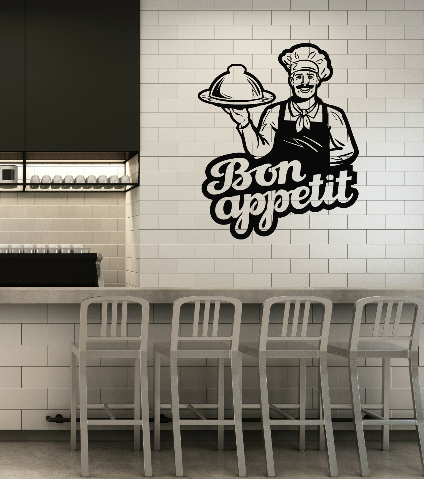 Vinyl Wall Decal Chef Bon Appetit Restaurant Cafe Kitchen Stickers (ig6026)