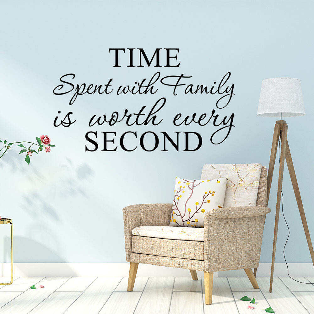 2 PCS Wall Sticker Time Spent With Family is Worth Every Second Vinyl Home Decor