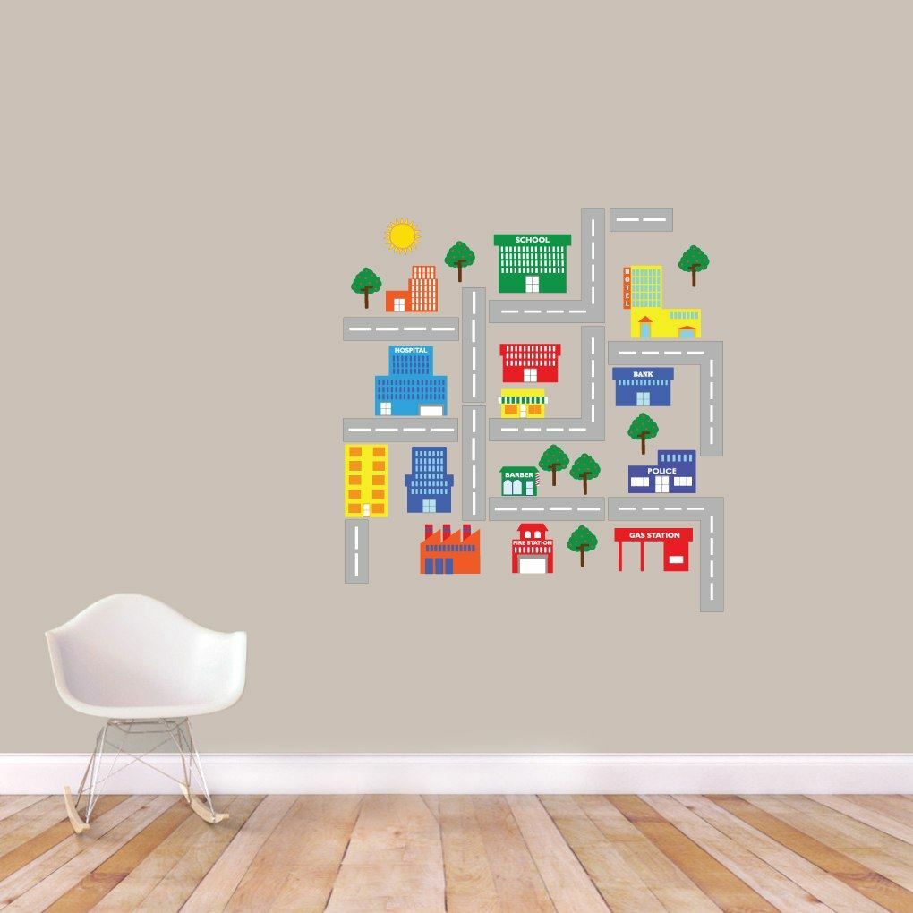 Little Village Printed Wall Decal Set – Kids, Nursery, Playroom, Classroom