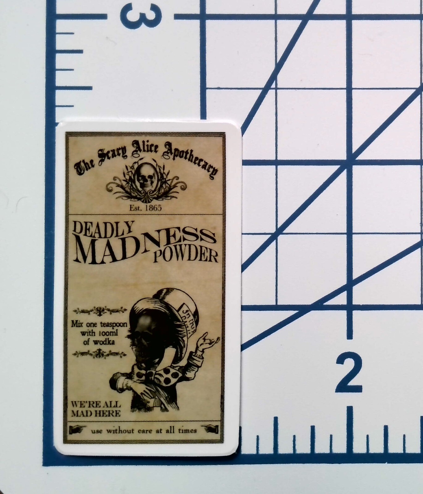 Deadly Madness Powder Vinyl Sticker Mad Hatter Journal Scrapbook Die Cut