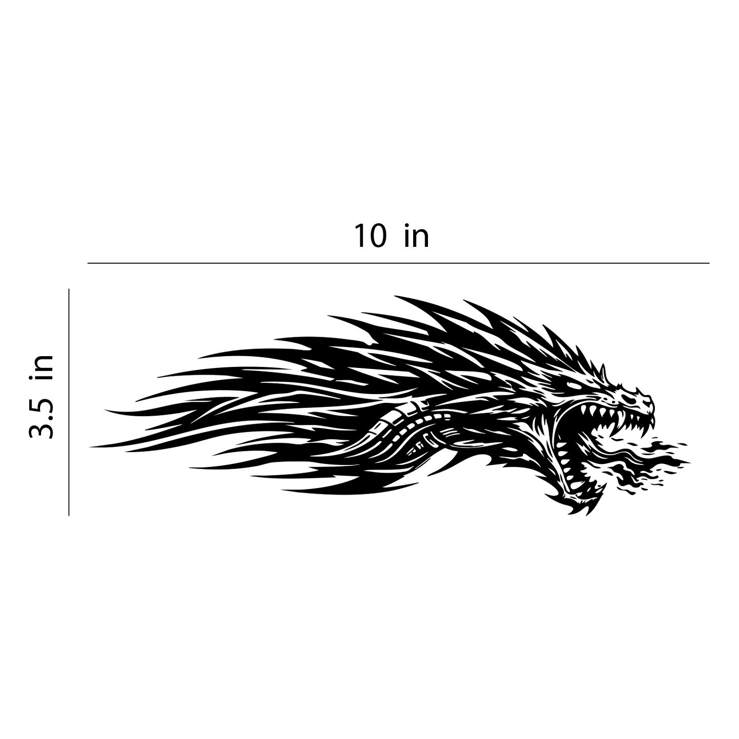 Dragon Head Flame Decal Vinyl Stickers for Car Truck Motorcycle Wall- 2 Pack
