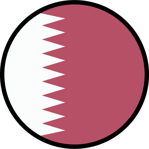Qatar Flag Circle Sticker Decal