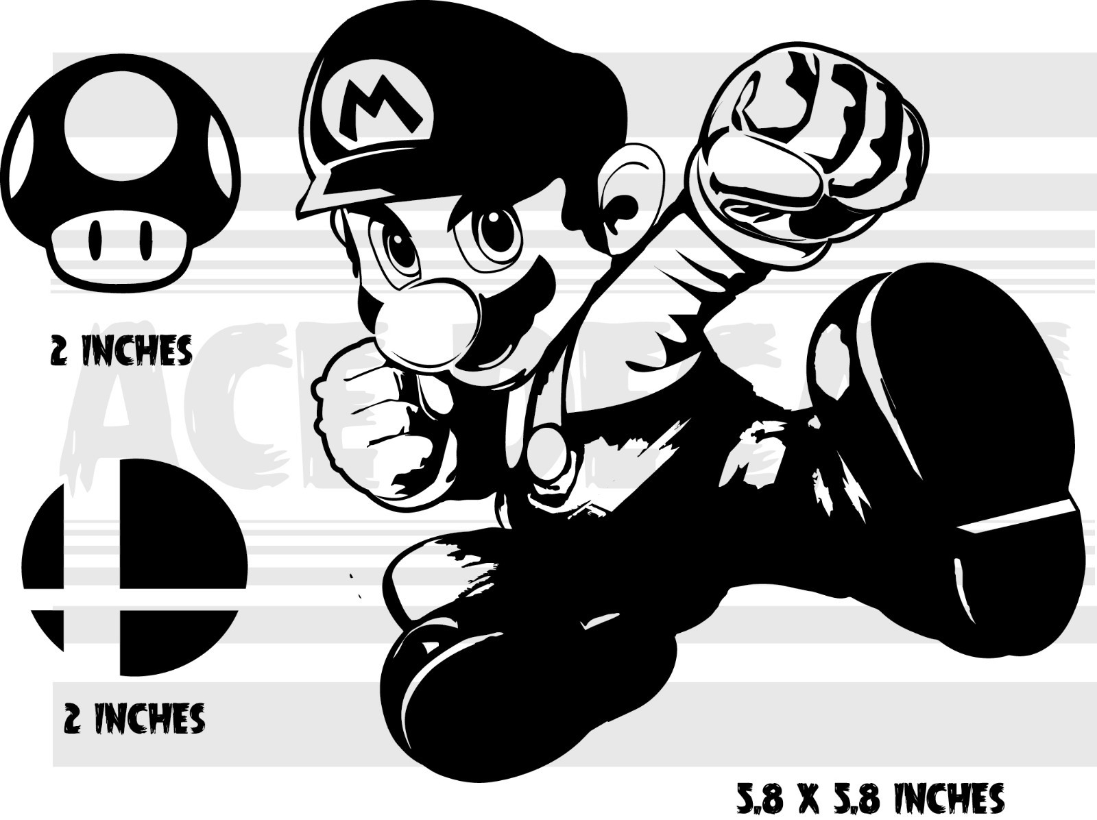 Super Smash Bros. Ultimate – Super Mario – 3 pack – Nintendo – decal sticker