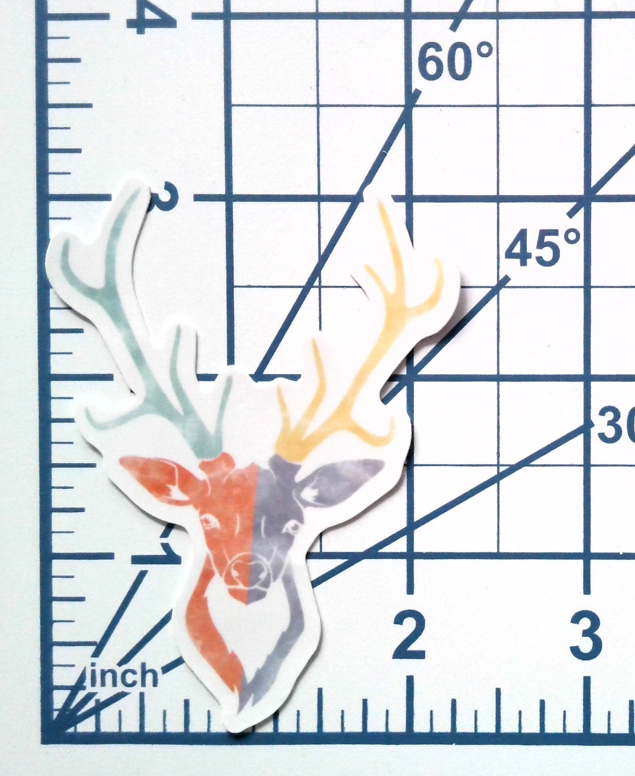 Abstract Deer Head Vinyl Sticker Watercolor Stag Antlers Nature Decal For Laptop