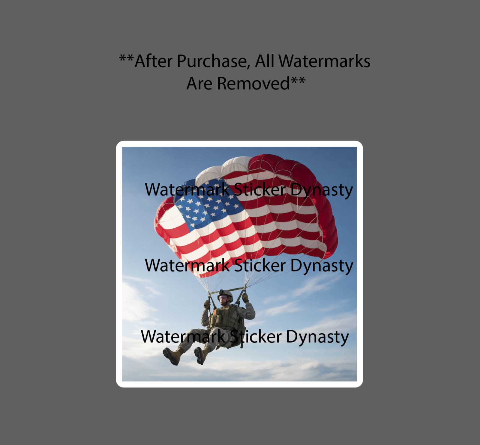 American Parachute Sticker Waterproof Decal Soldier Train Paratrooper Gift NEW