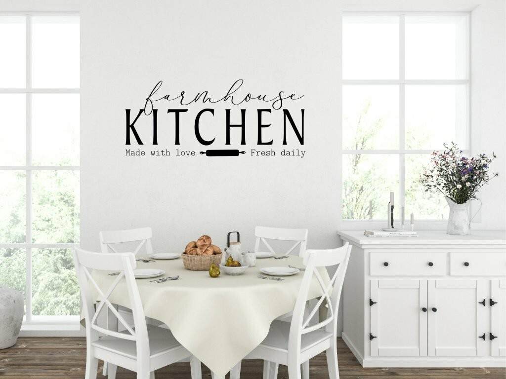 FARMHOUSE KITCHEN LOVE FRESH Dining Room Wall Decal Quote Words Home Decor