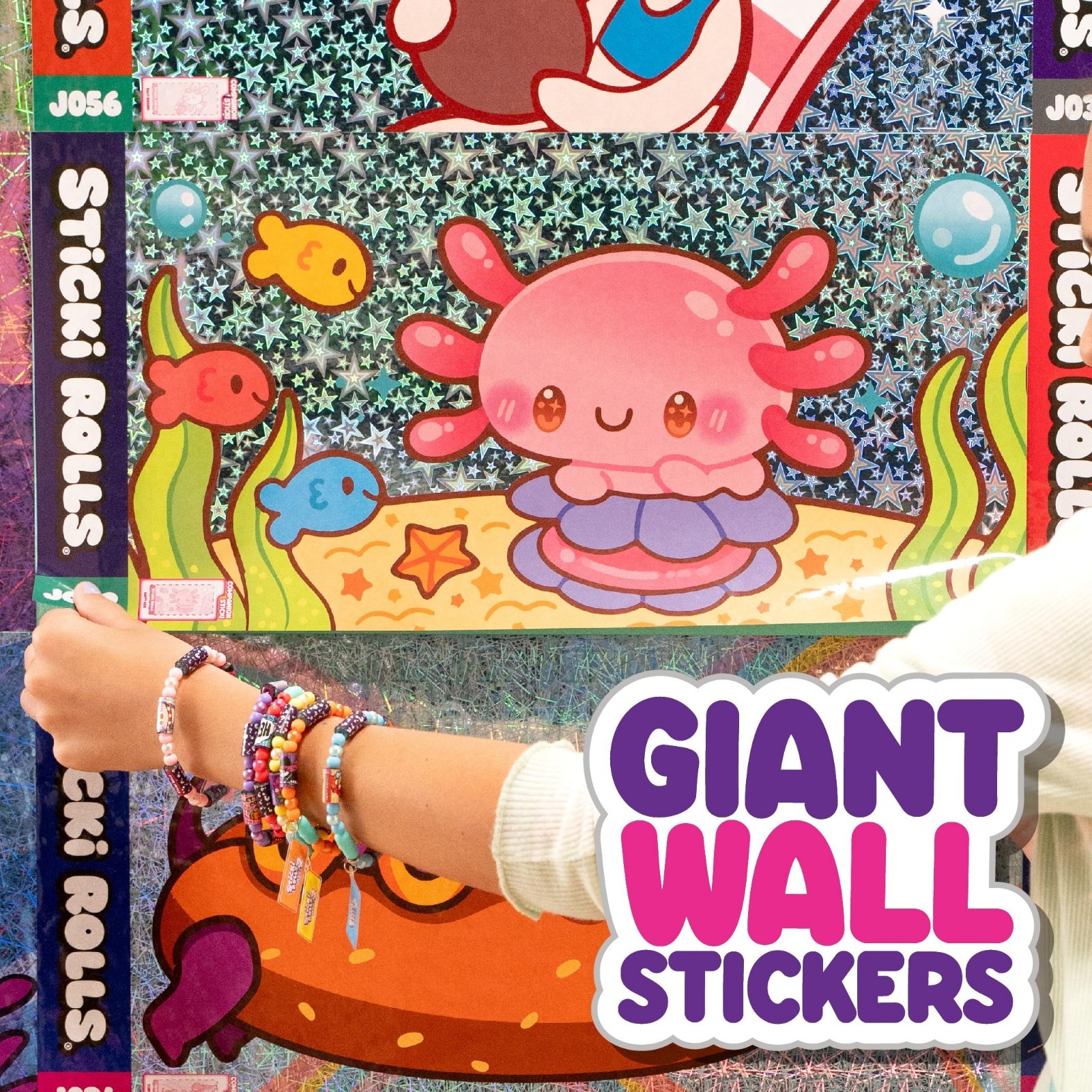 Jumbo Sticki Rolls 6-Pack – Capsule Collectible Wall Décor for Kids 5+