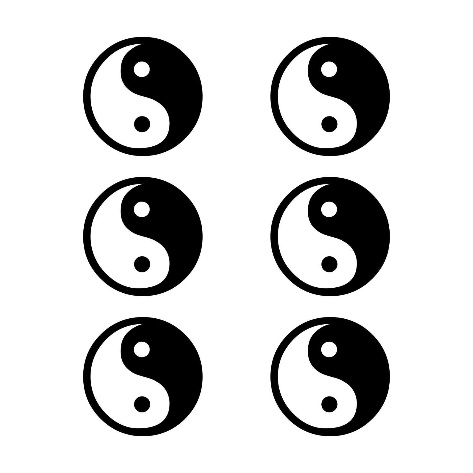 Small Yin Yang Symbol Vinyl Decals Phone set of 6 Yin Yang sign Stickers sheet