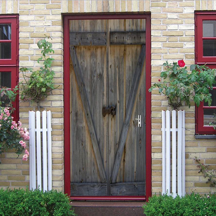 Ancient Egypt 3D Rustic Barn Door Sticker Decal Self-adhesive Wrap Mural