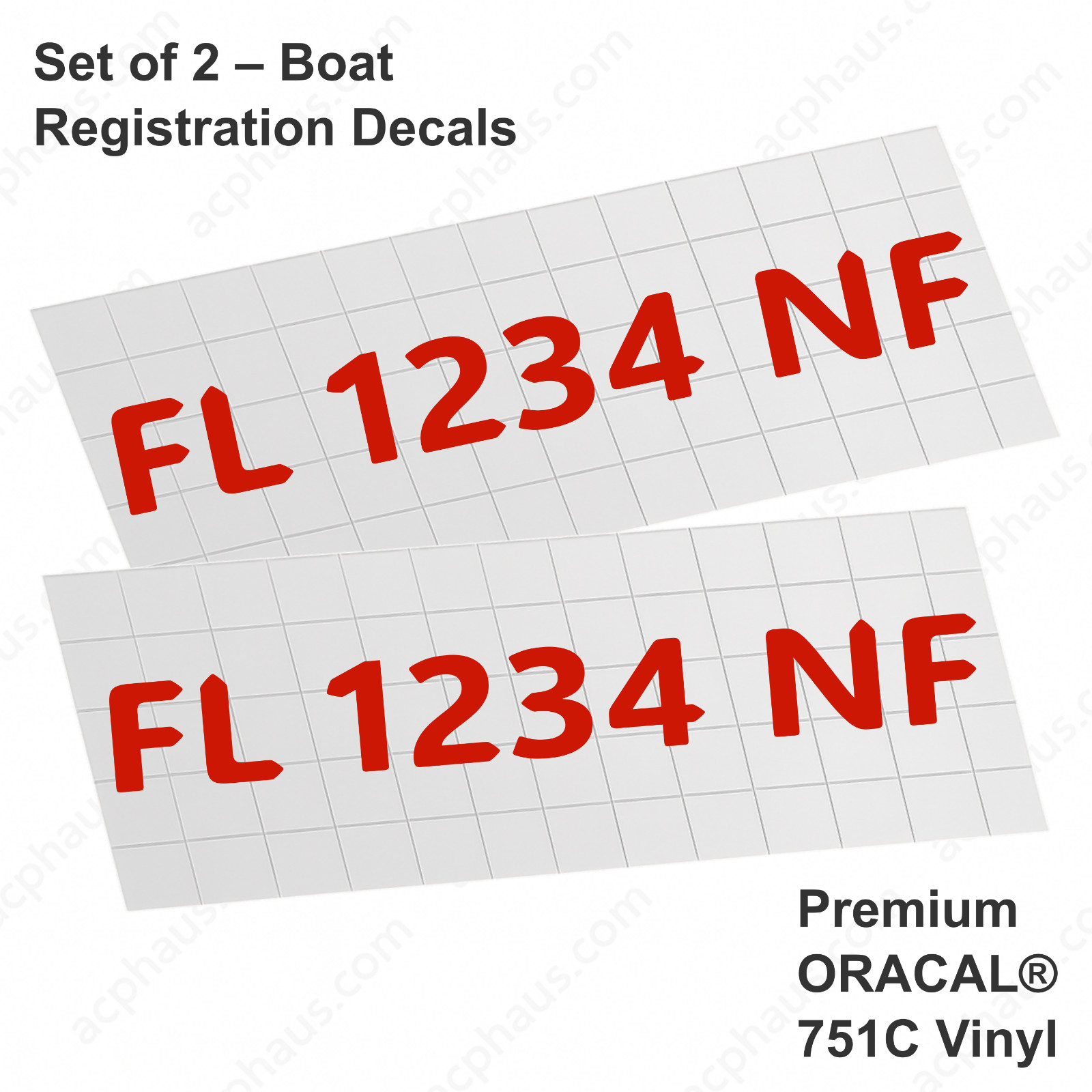 Boat Registration Numbers Decals – Custom ORACAL 751C Vinyl – Right & Left Set
