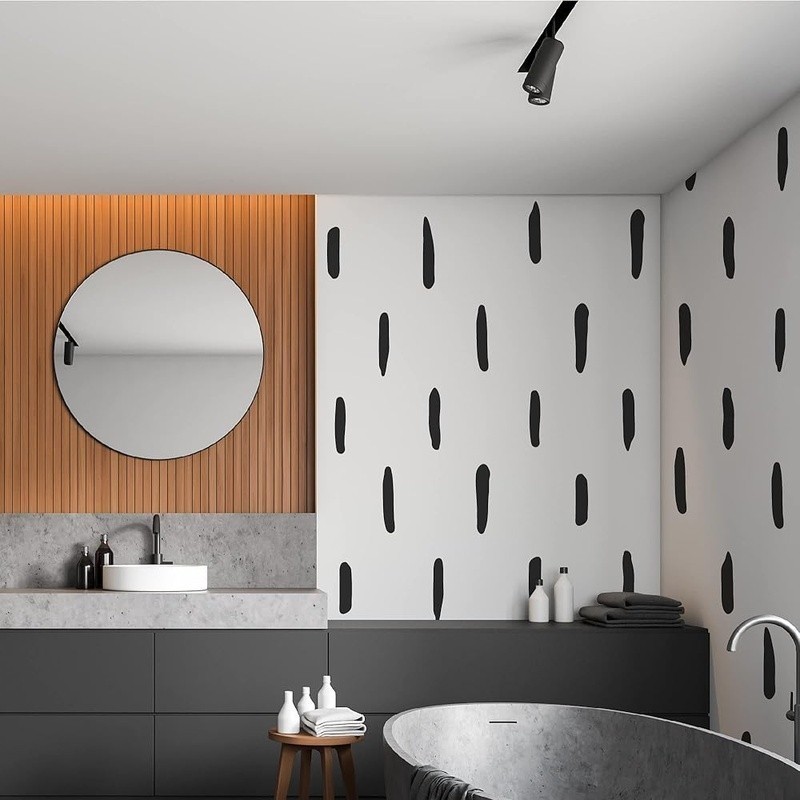 Removable Wall Stickers Waterproof Stripes Decals Home Office Decor 120 Pieces