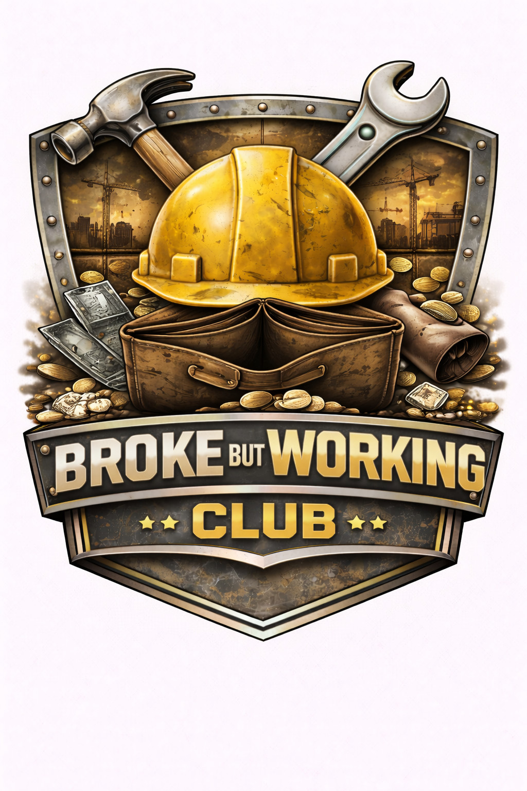 Broke While Working Club 3” UV DTF Decal Mechanic Blue Collar Sticker