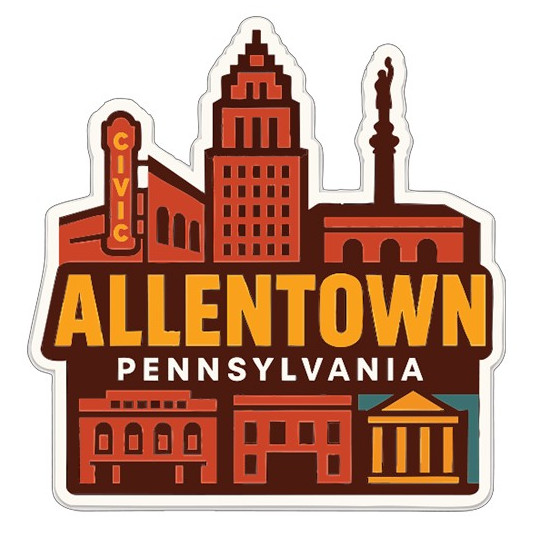 Allentown Pennsylvania Sticker Decal Vinyl Die-Cut City Skyline Landmark Design