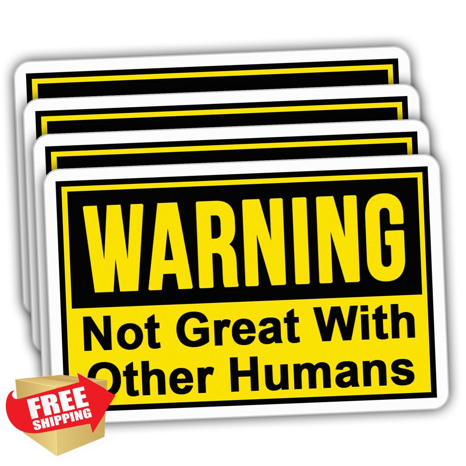 TAYTA (4pcs) Funny Not Great Other Humans Stickers 2.35×1.5" Design 2