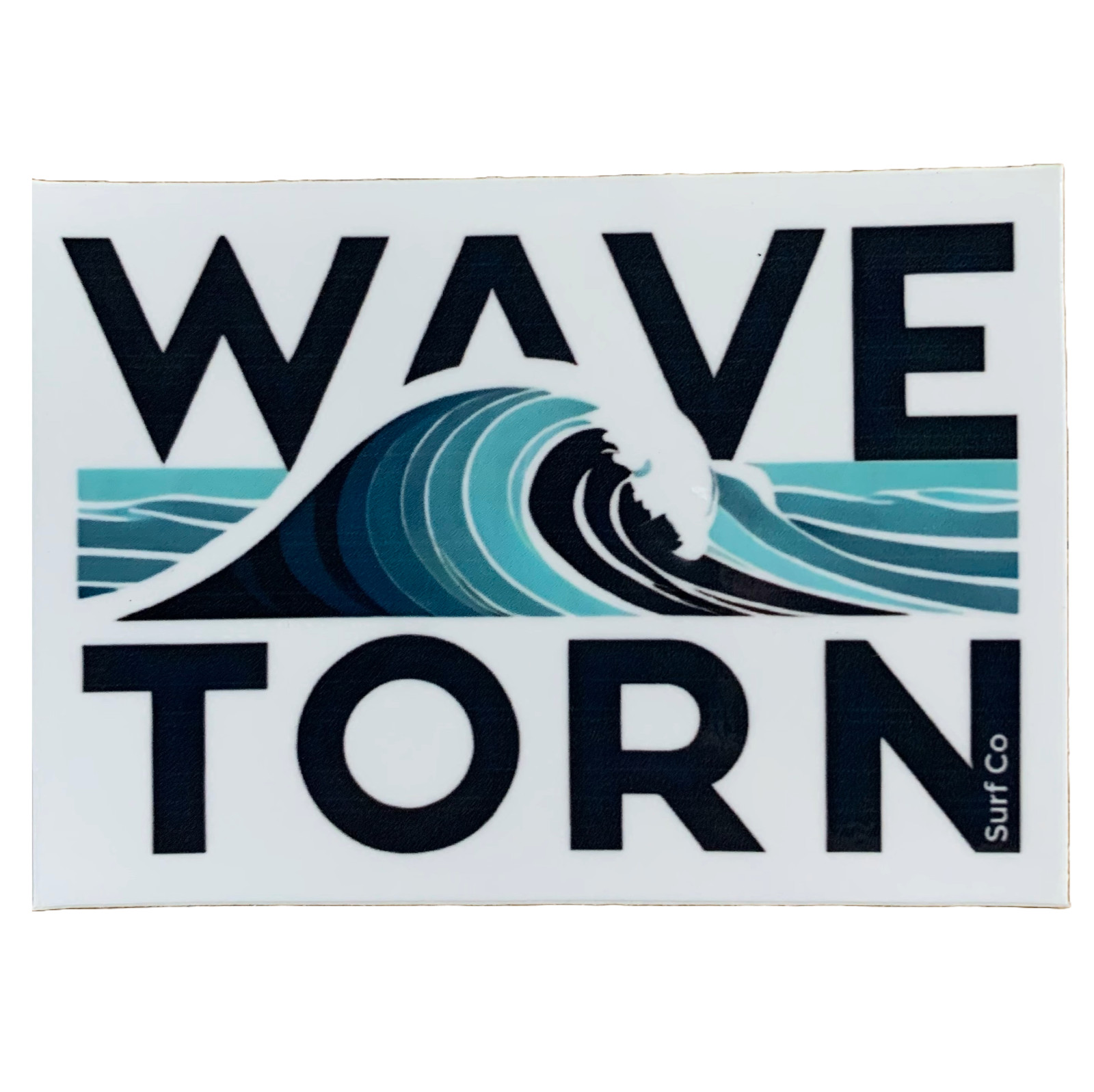 Wave Torn Surf Co. Sticker – Beach Surfing Surf Shop Vinyl Decal 3.5" x 2.5"