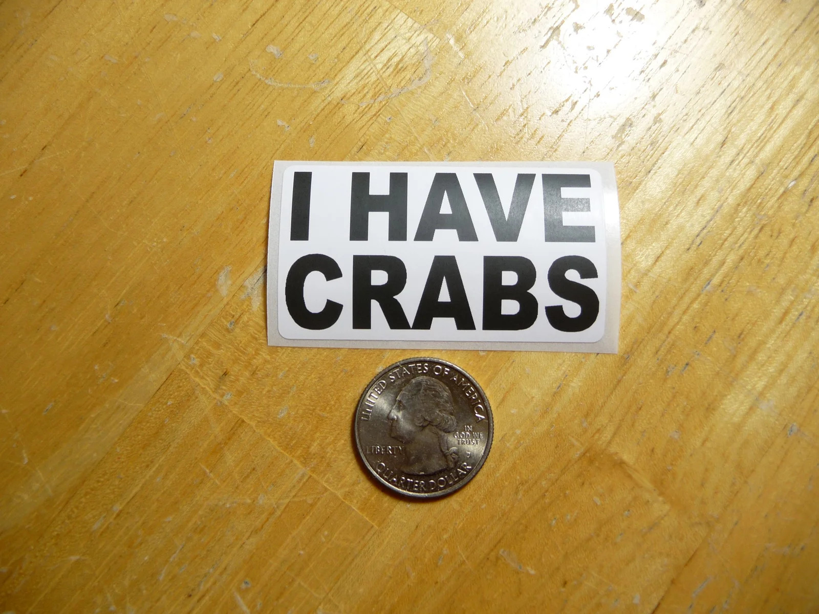 I HAVE CRABS STICKER DECAL 1 – 50 BULK PACK FUNNY JOKE PRANK PET