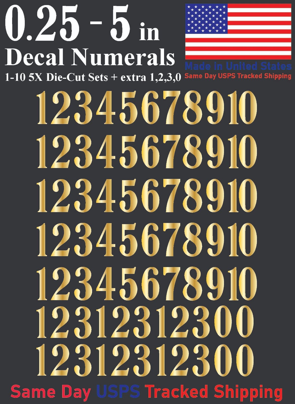 1-10 5x+ School Book Outdoor Vinyl Decal Numbers for Mailbox Door Address Locker
