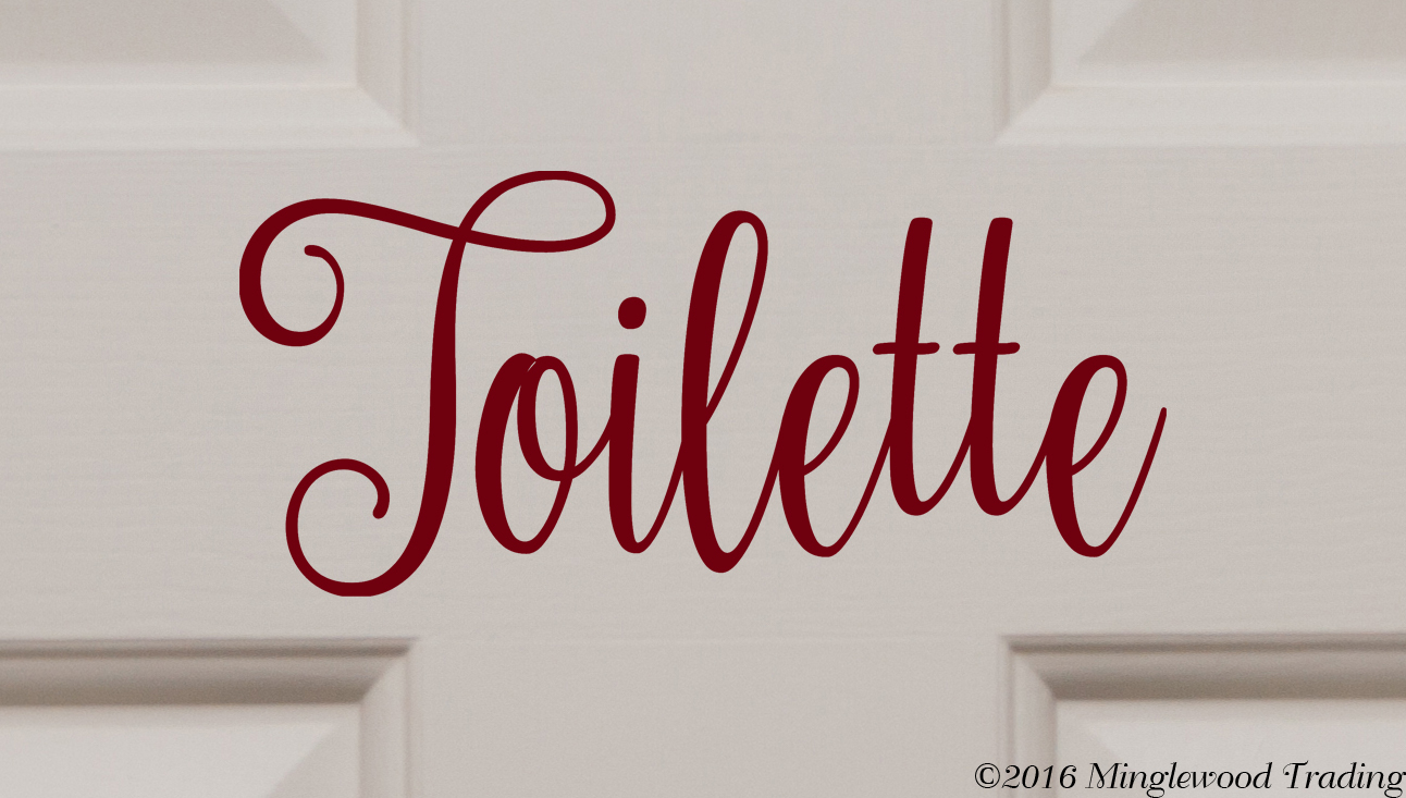 TOILETTE Vinyl Sticker – Bathroom Door Sign Restroom Toilet – Die Cut Decal