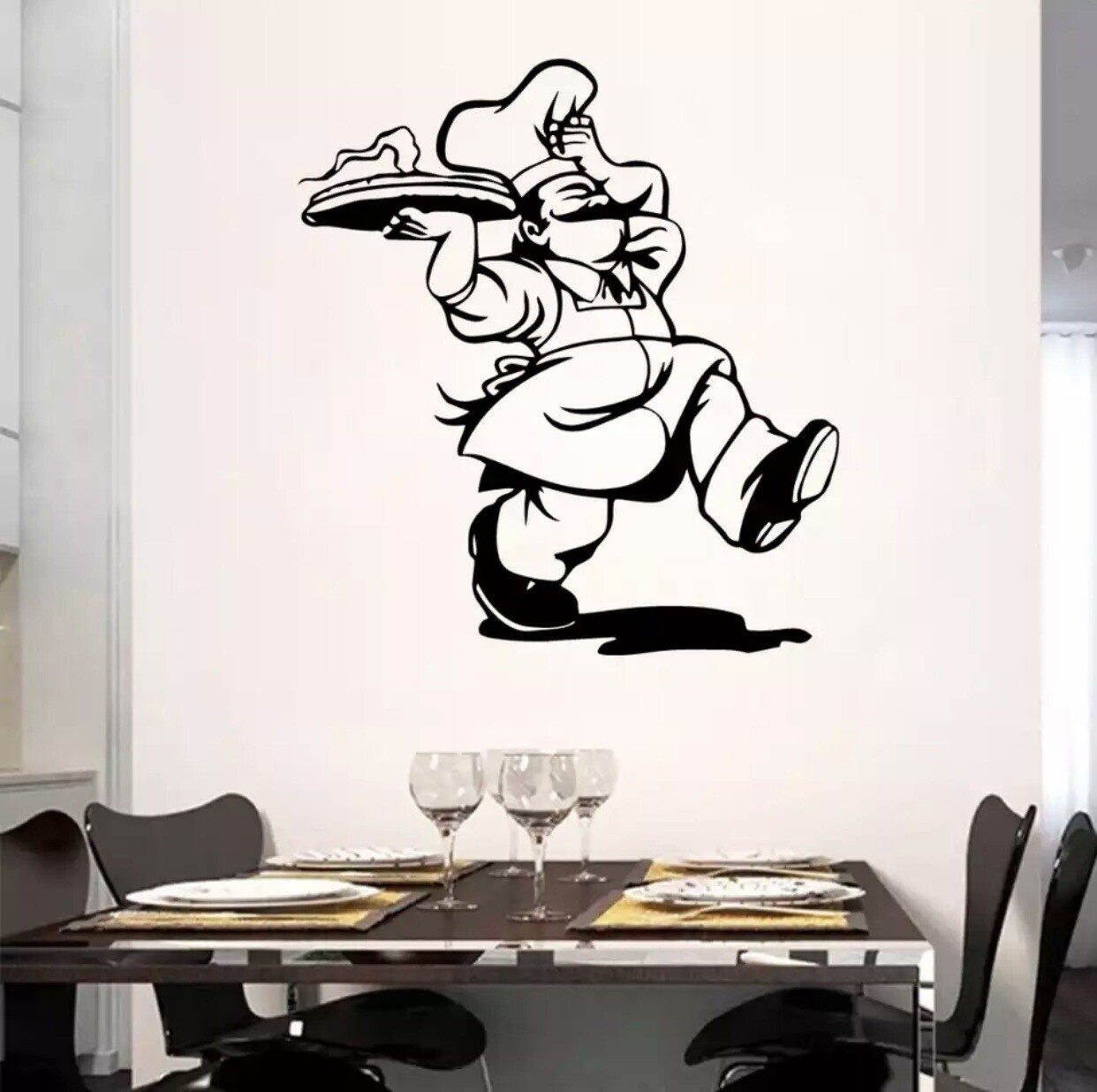 Restaurant Chef Silhouette Wall Decal Kitchen Wall Accent Decal Sticker Sale