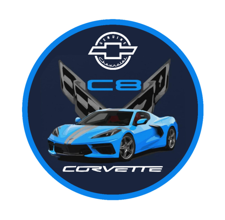 Car Classics "Corvette C8" – 4" Handcrafted Vinyl Decal Cooler Vehicle Laptop 26