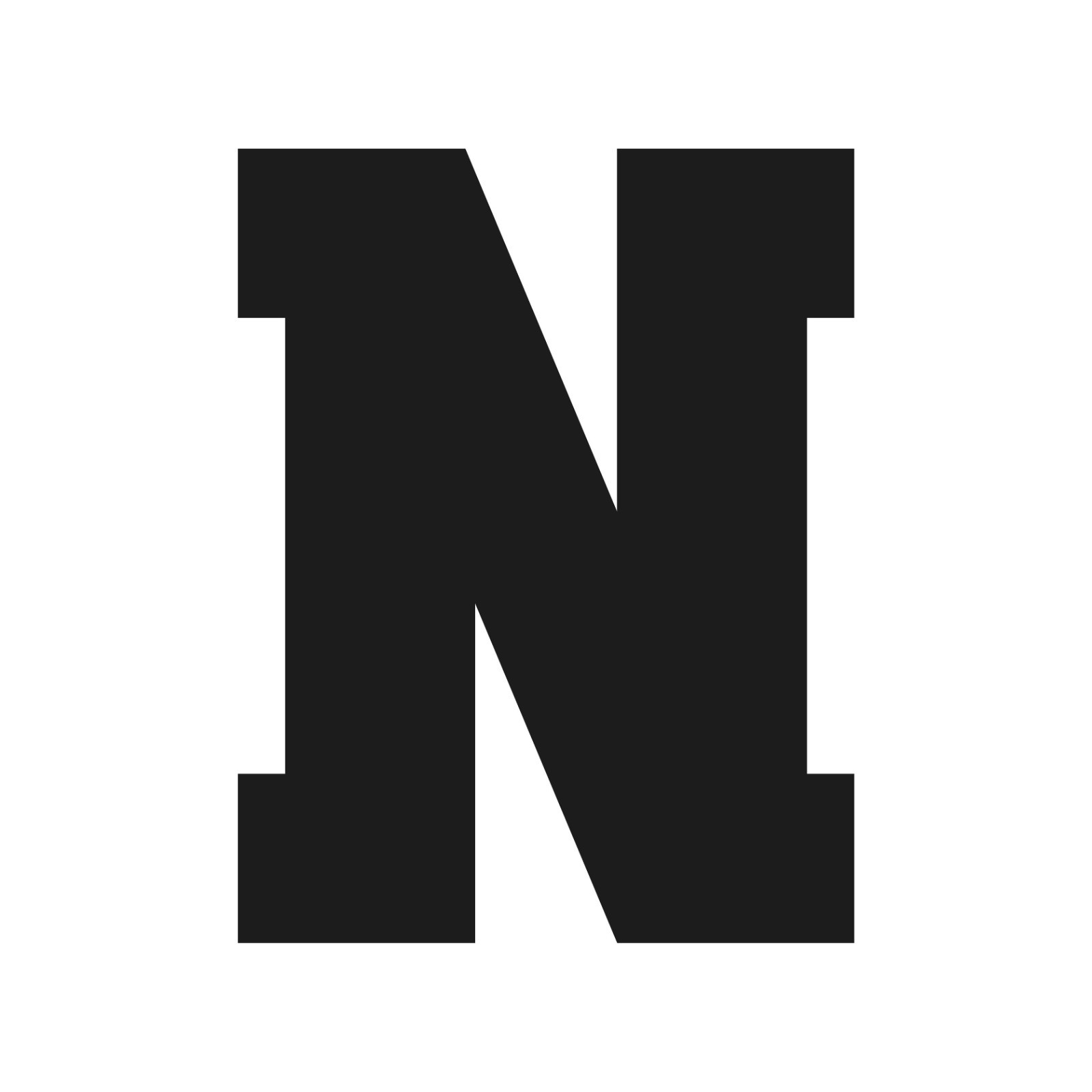 Letter N Varsity font Vinyl decal bold sports font Sticker