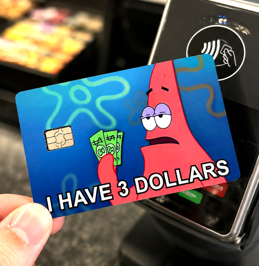 Patrick Star Credit Debit Card Skin Cover Sticker Chip Funny Decal – 2 Pack
