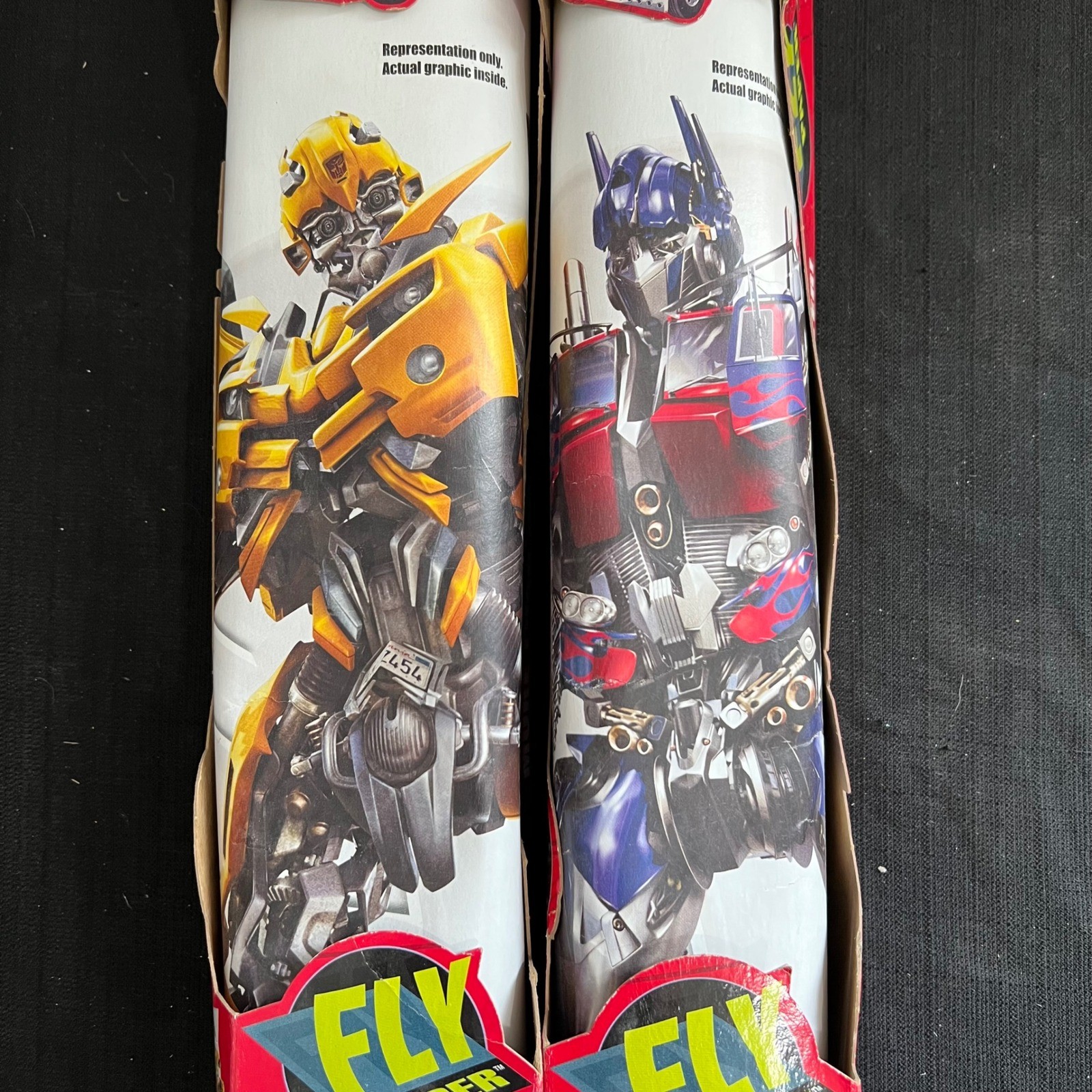 Transformers Fly Paper Wall Graphics 2007 Optimus Prime Bumblebee Decals NIB Set