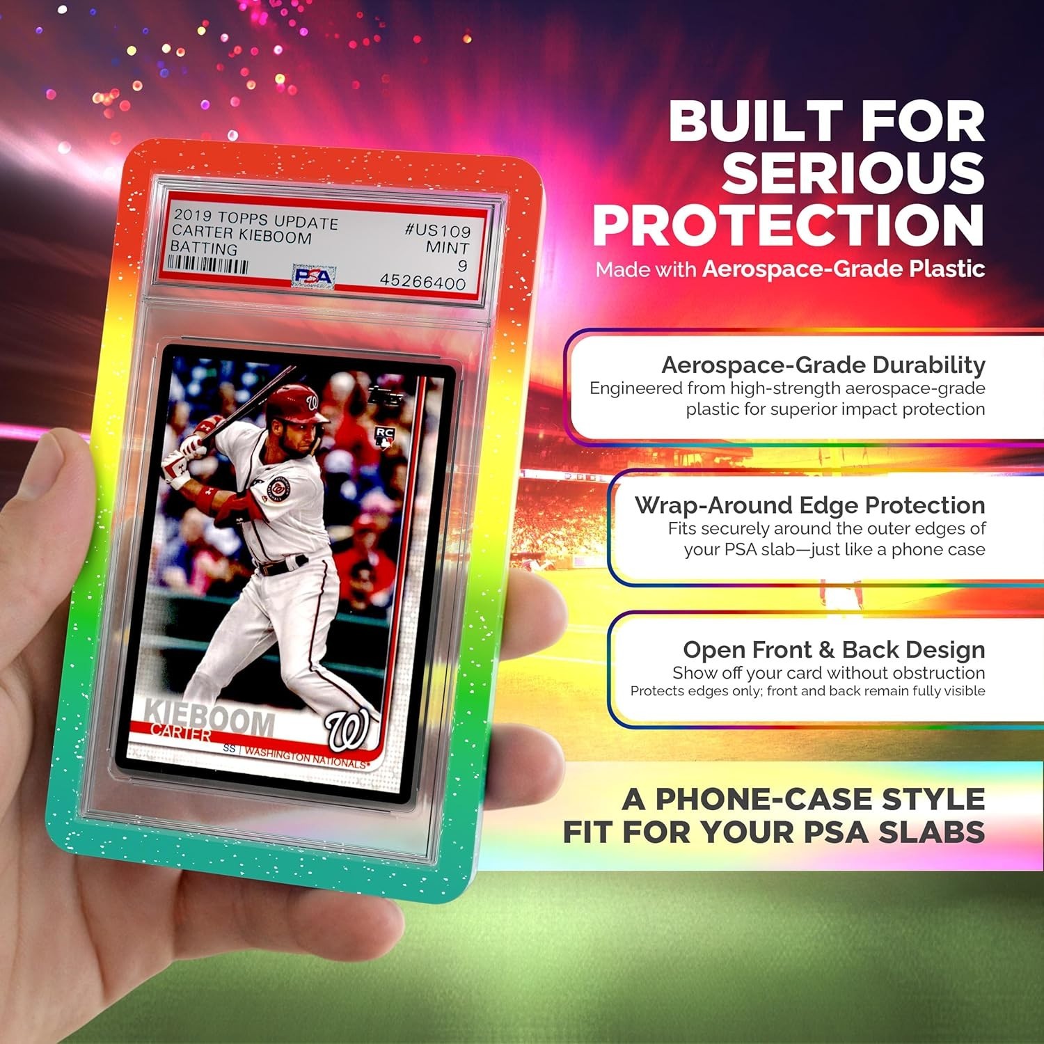 PSA Slab Bumper 10 PACK MULTI-COLOR – Hard TPU PSA Slab Protector Guard for G…