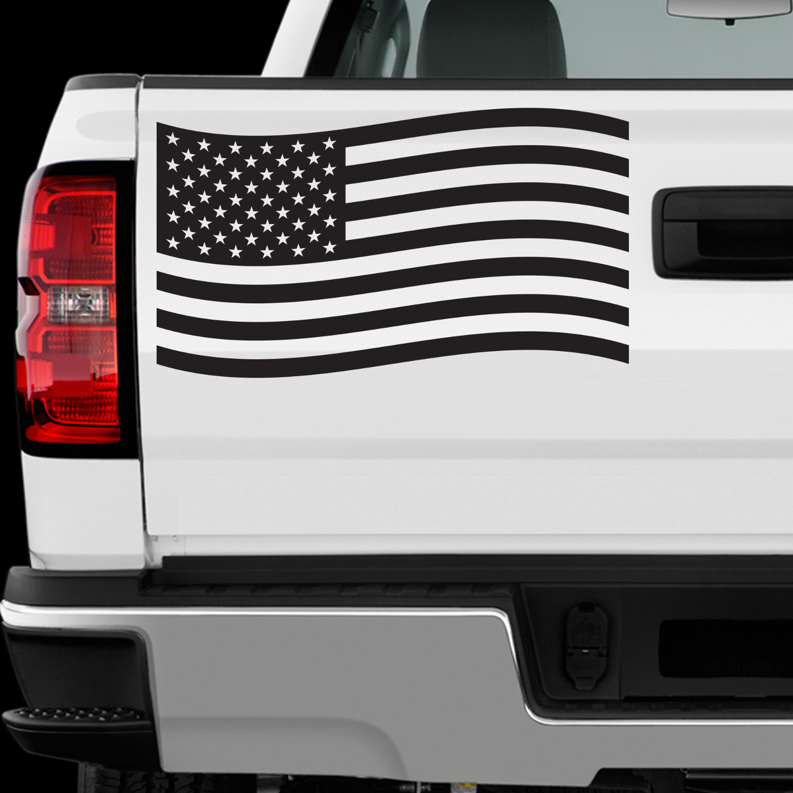US American Flag sticker All size Regular & Chrome Mirror Vinyl Colors