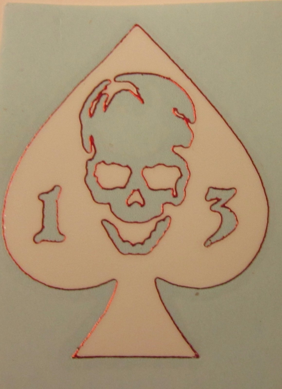 Ace of Spades 13 Skull (3" x 3.75") Vinyl Decal Sticker (Made in the USA)