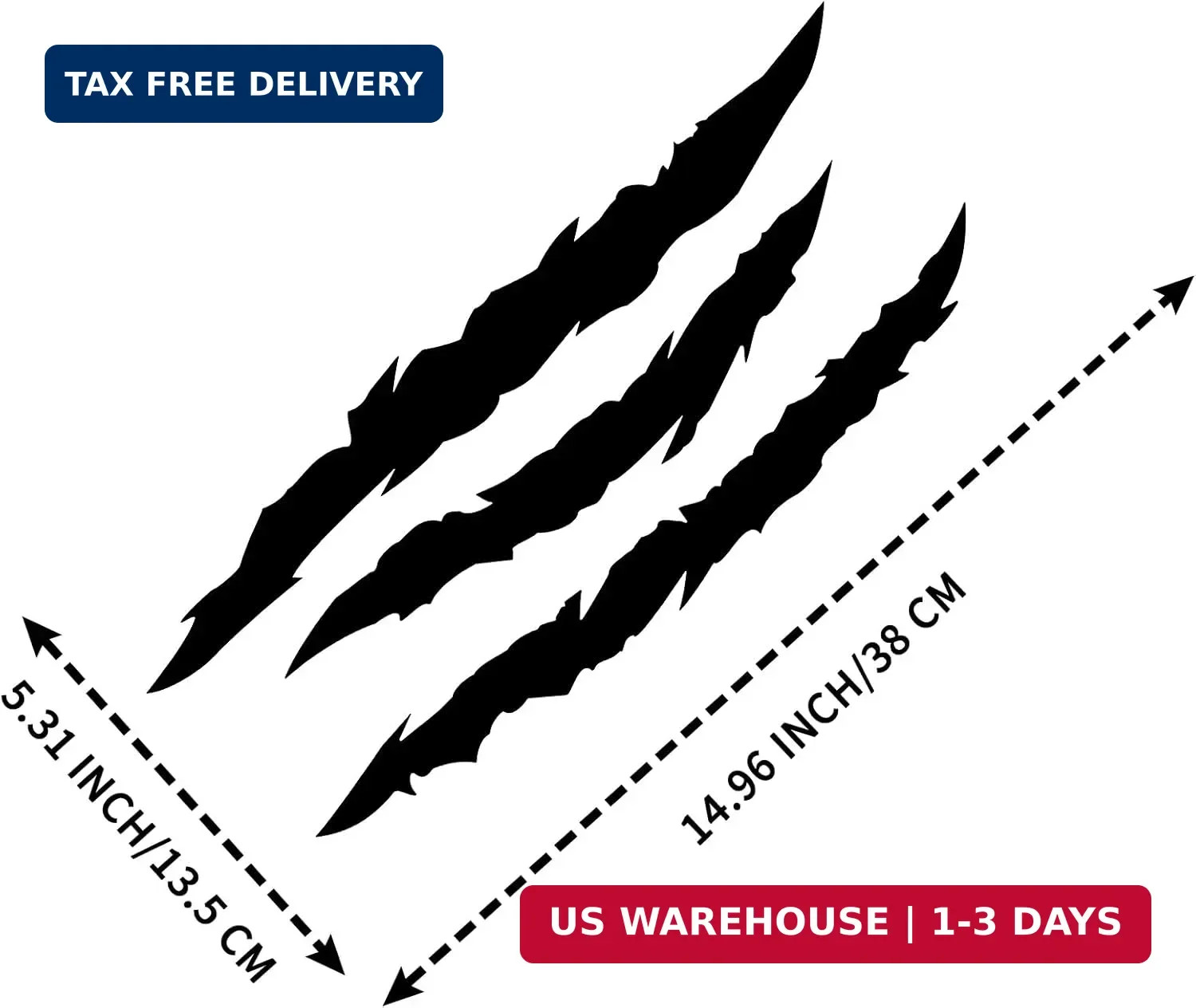 4Pcs Car Stickers Vinyl Claw Marks Decals for Men,Car Light Eyebrow Graphics (PV