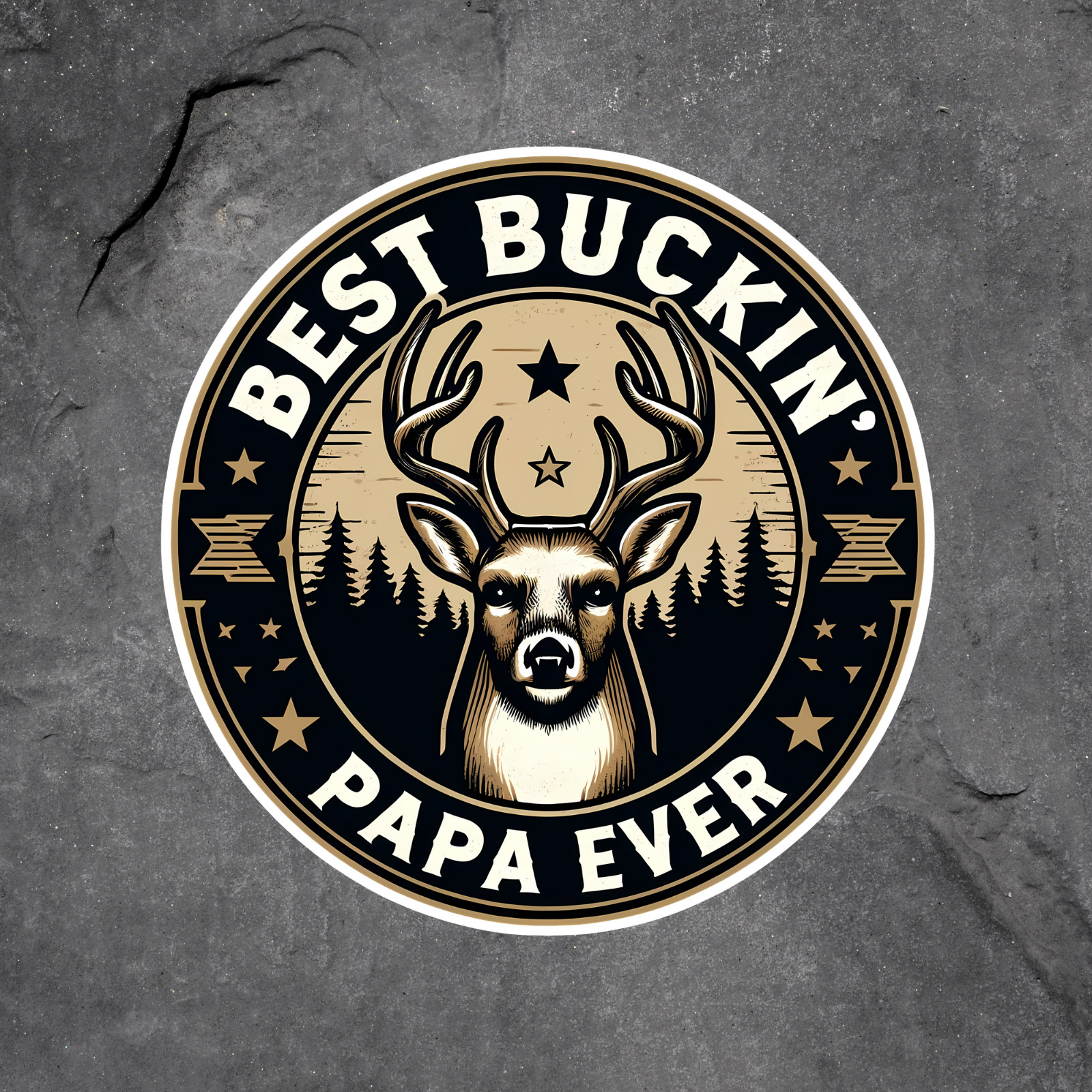 Best Buckin Papa Sticker Vinyl Decal Deer Hunting Grandpa Gift Rustic