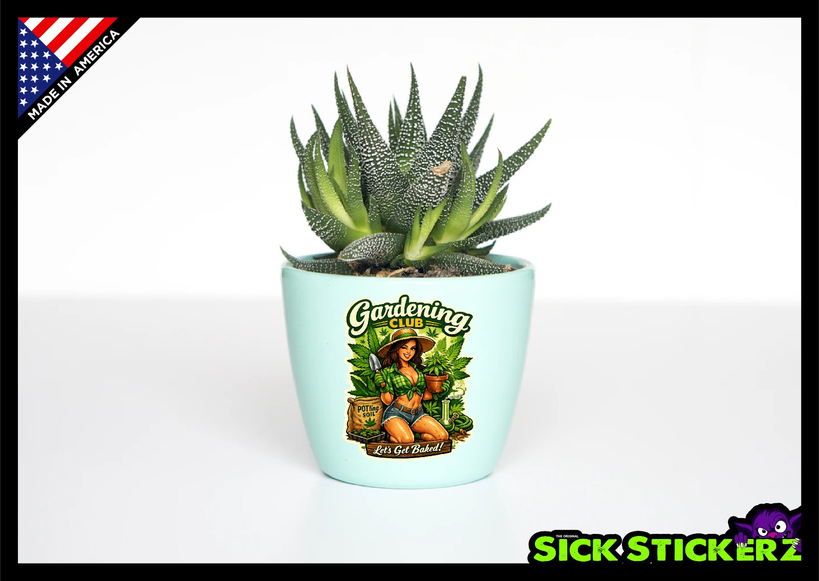 Garden Club Pot Marijuana Stoned Sticker Decal Car Truck Window Weed Smoke 420