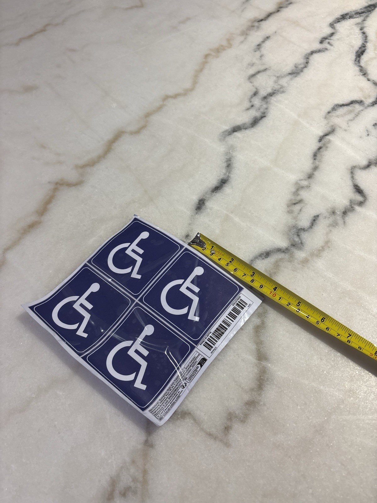 Set of Four Adhesive Handicap Accessibility Stickers Wheelchair Symbol