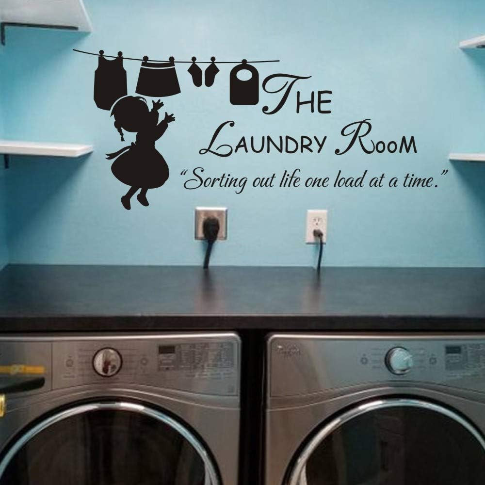 Peel and Stick Laundry Room Sign Decals Wall Lettering Vinyl Art Stickers