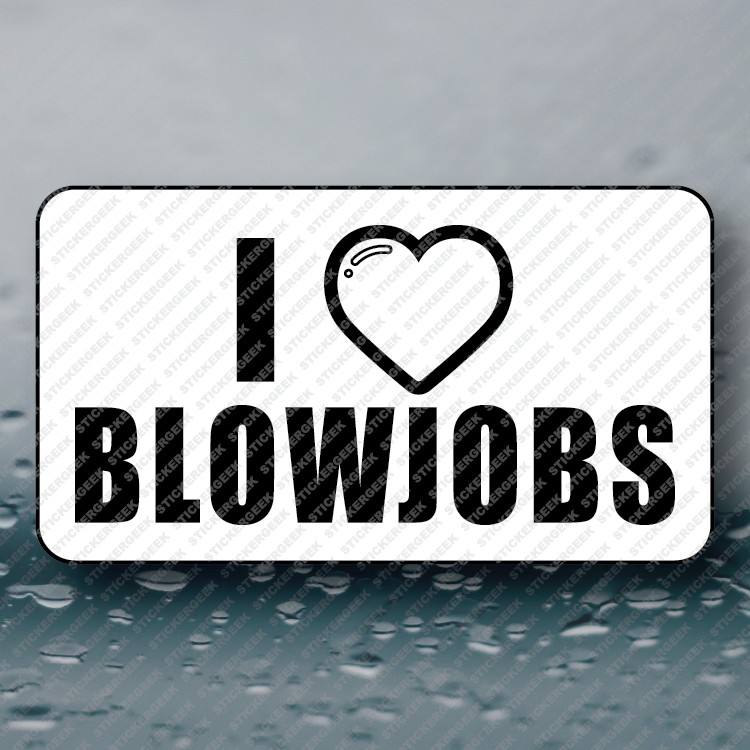 I HEART BLOWJOBS Hard Hat Toolbox Funny Prank Joke Gag Sticker 25-250pcs