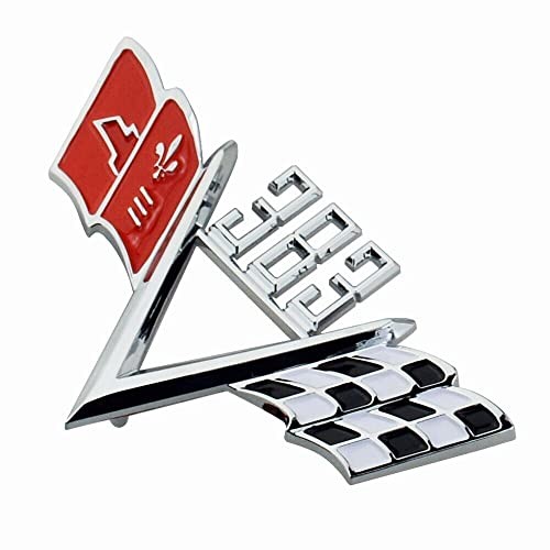 2Pc Custom 383 Cross Flag Fender Emblem Style Trim 3D Badge Universal Sticker