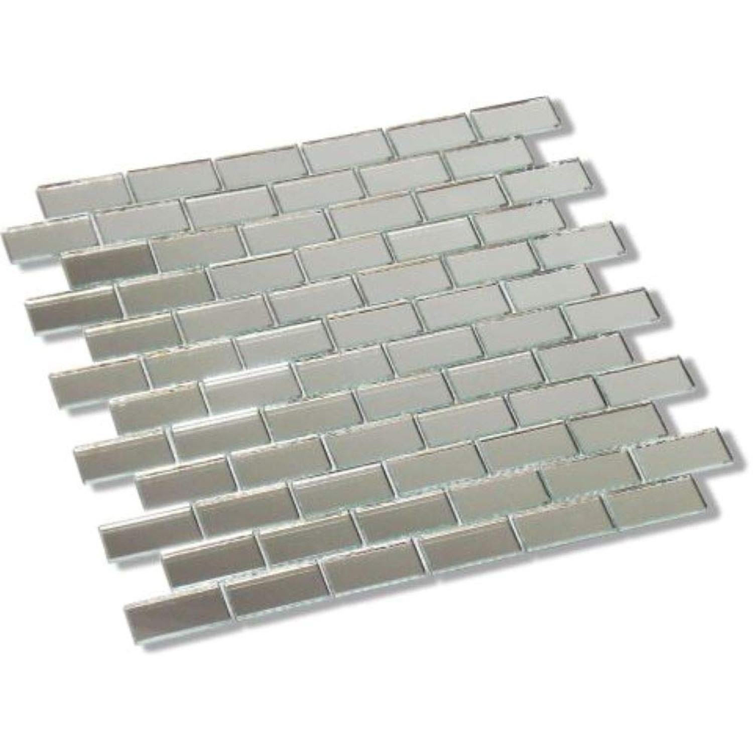NUORUI 1" x 2" Glass Mosaic Rectangles Brick-Shaped Mirror Mosaic Tiles (Pack…