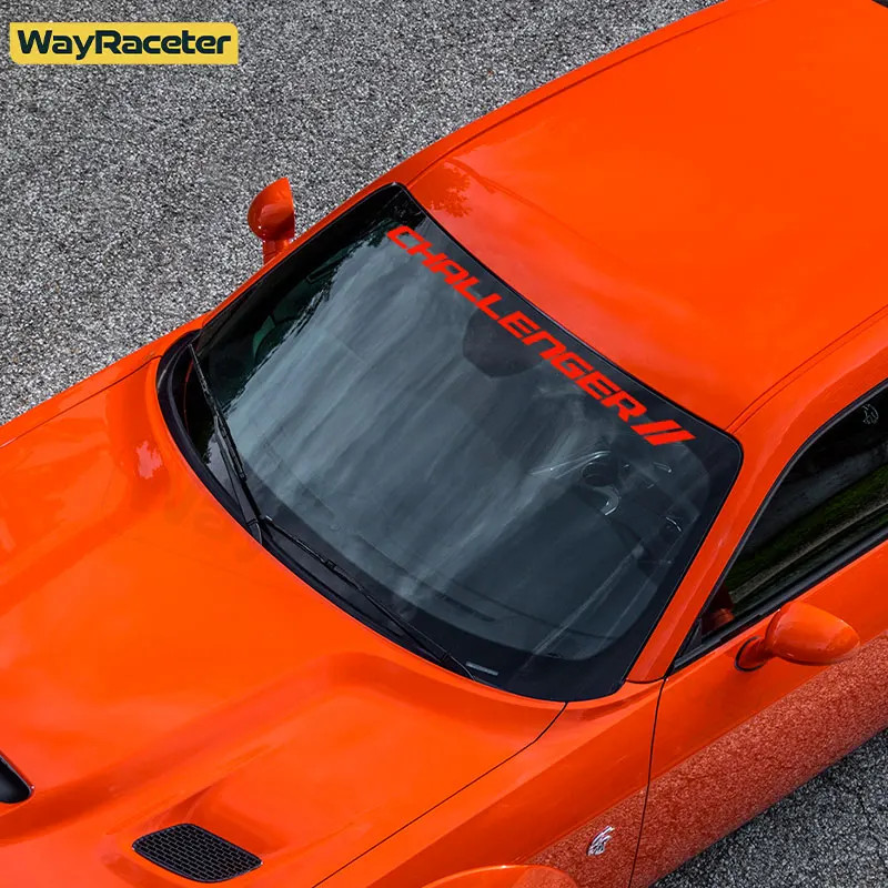 Aftermarket Dodge Challenger Reflective Front Windshield Vinyl Decal – Windscree