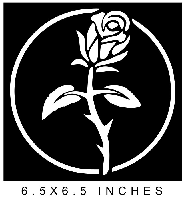 SIMPLE SINGLE ROSE CUSTOM VINYL DECAL GREAT FOR 8" GLASS BLOCK DIY CRAFTS