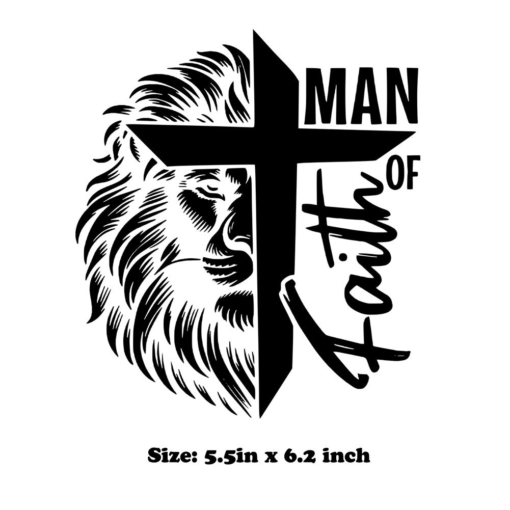 Christian Men Decal Man of Faith Sticker Car Window Christian