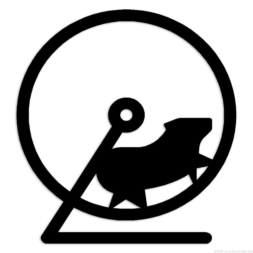 Hamster Wheel – Decal Sticker – Multiple Colors & Sizes – ebn7224