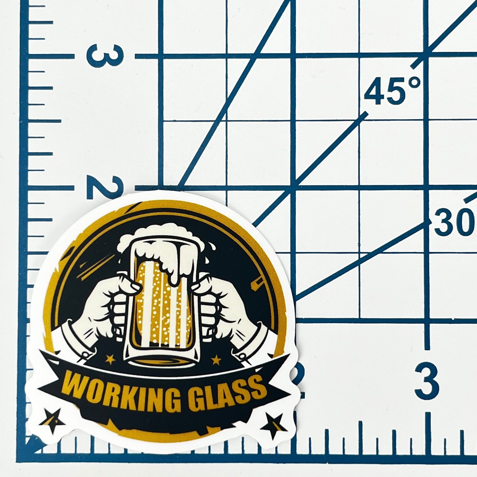 Working Glass Vinyl Sticker Novelty Sarcastic Beer Mug Drinking Laptop Art Gift