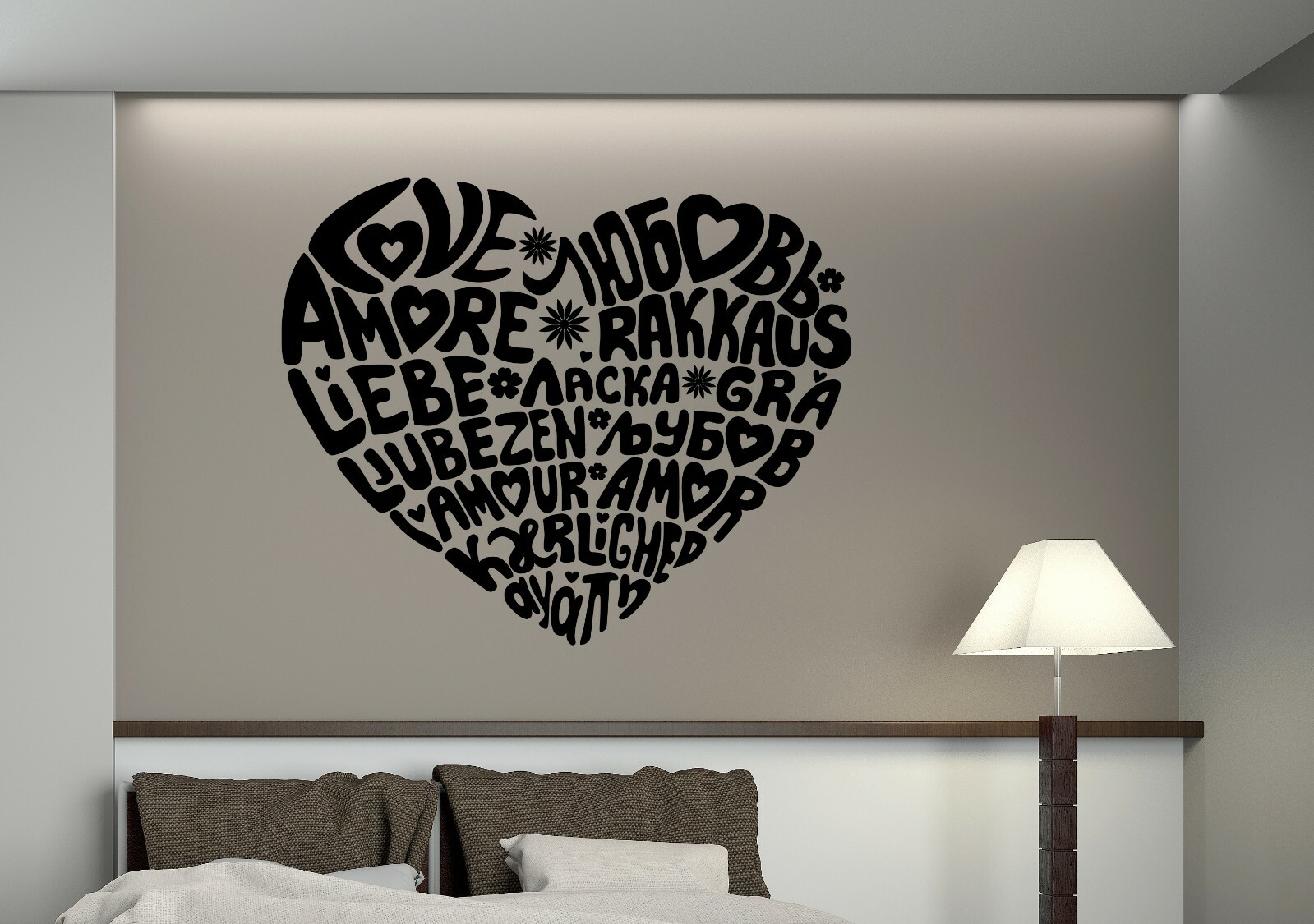 Wall Vinyl Decal Sticker Quote Word Love in Different Language of World (n1363)