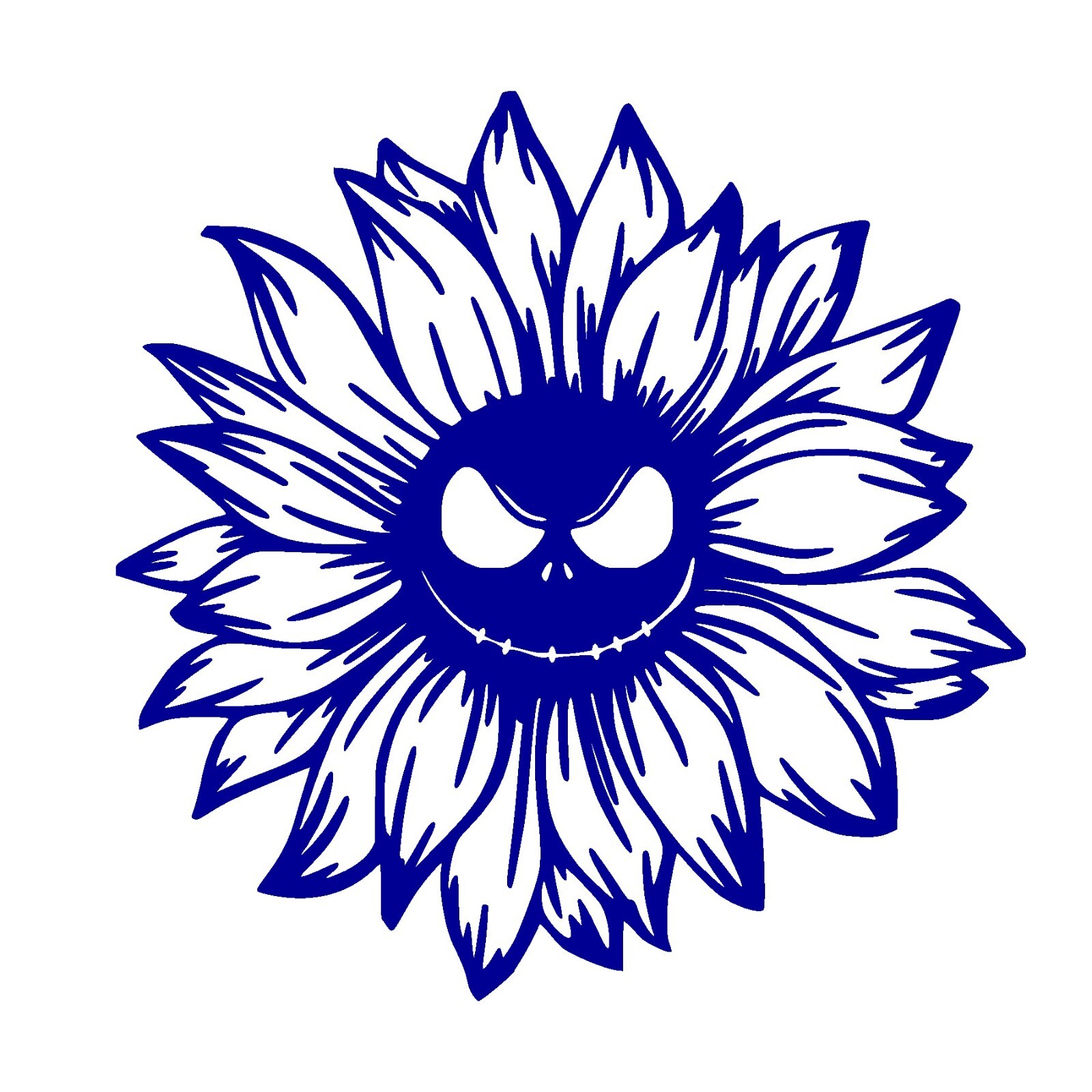 Jack Skellington Sunflower Decal, Die cut, you pick size and color